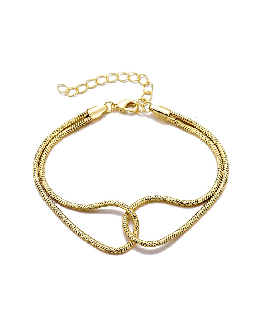 Adornia 14k Plated Interlocking Rope Chain Bracelet In Gold