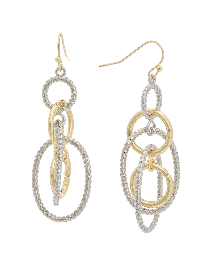 Juvell 18k Plated Cz Drop Link Earrings