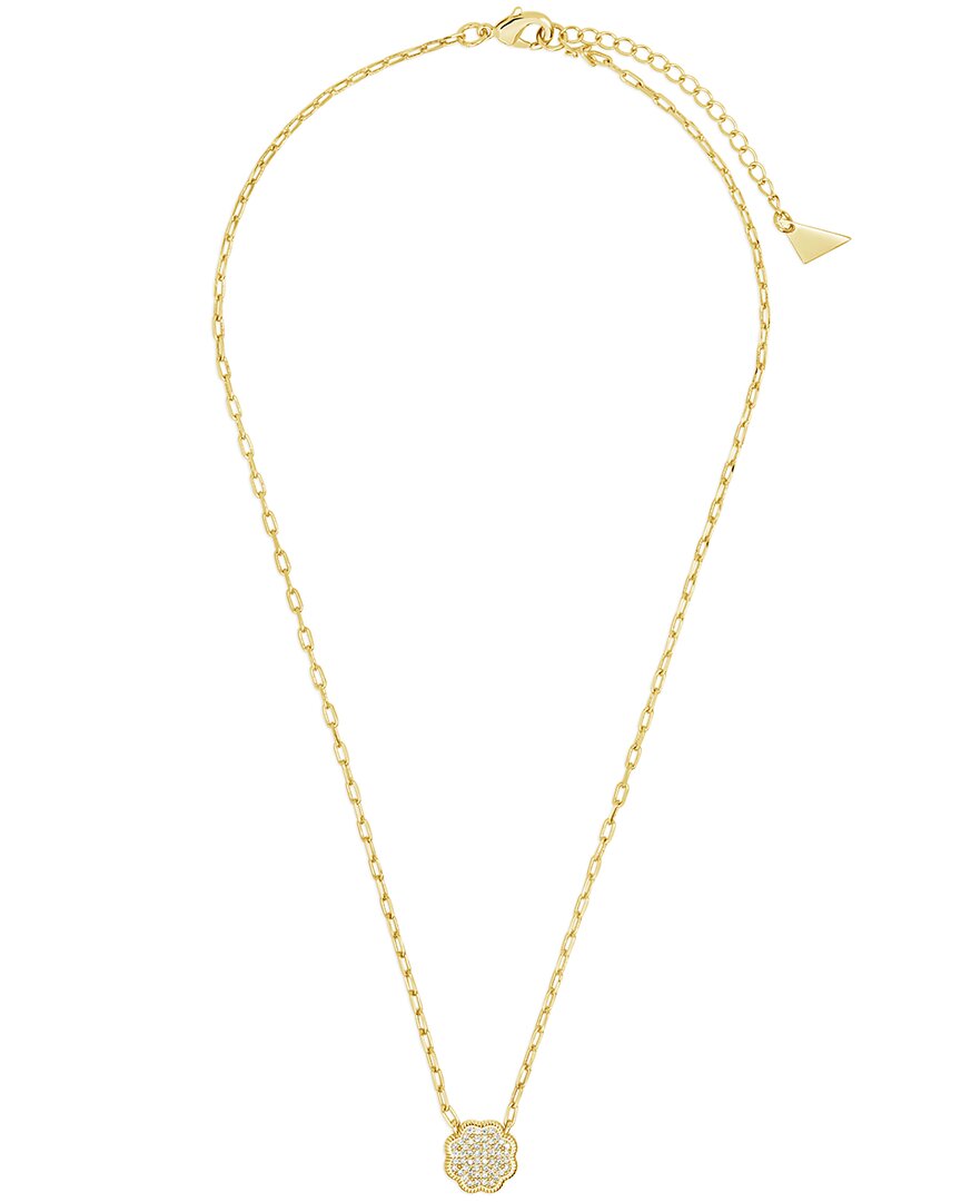 Sterling Forever 14k Plated Cz Raemy Rose Petal Pendant Necklace