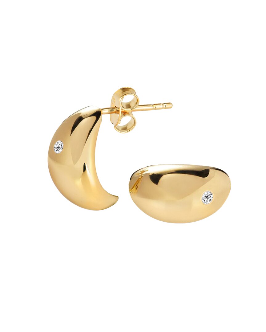Gabi Rielle 14k Over Silver Cz Stargazer Studs In Gold