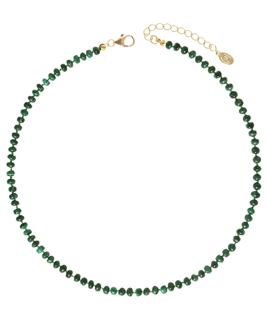 Rachel Reinhardt 14k Over Silver Malachite Knotted Silk Necklace