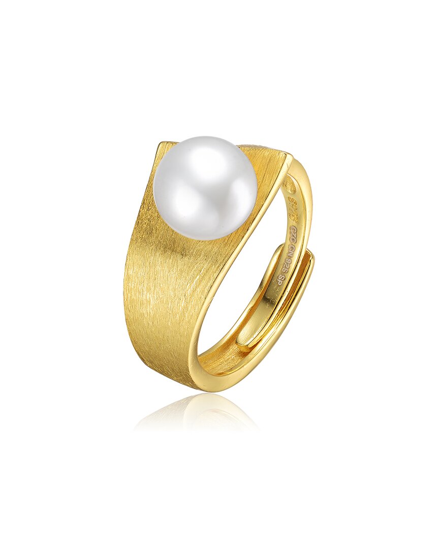 Genevive 14k Over Silver Pearl Ring