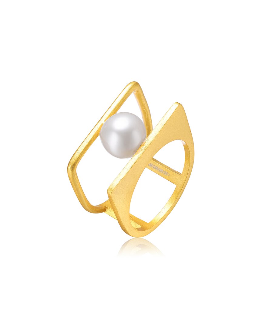 Genevive 14k Over Silver Pearl Ring