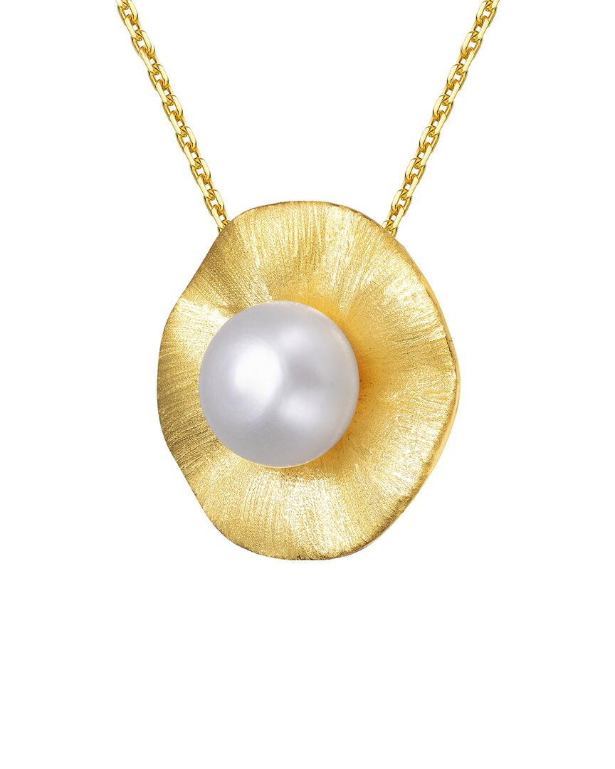 Genevive 14k Over Silver Pearl Pendant Necklace