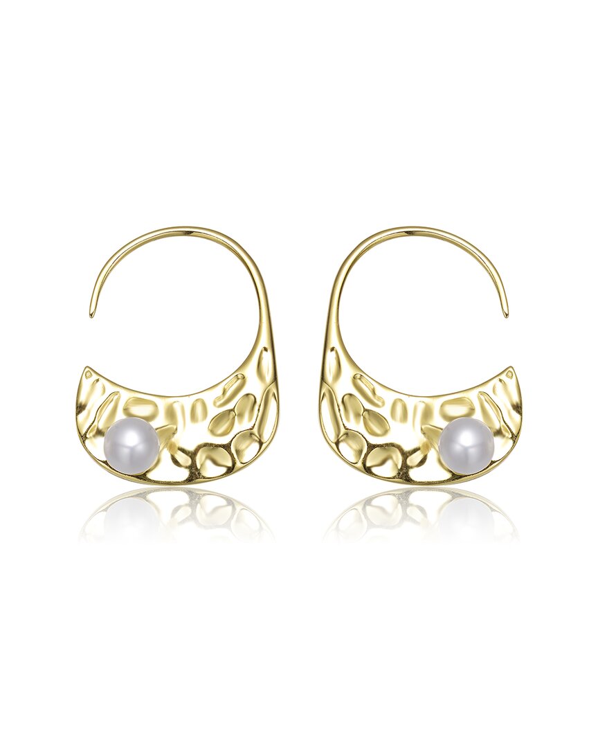 Genevive 14k Over Silver 5.5-5.5mm Pearl Earrings