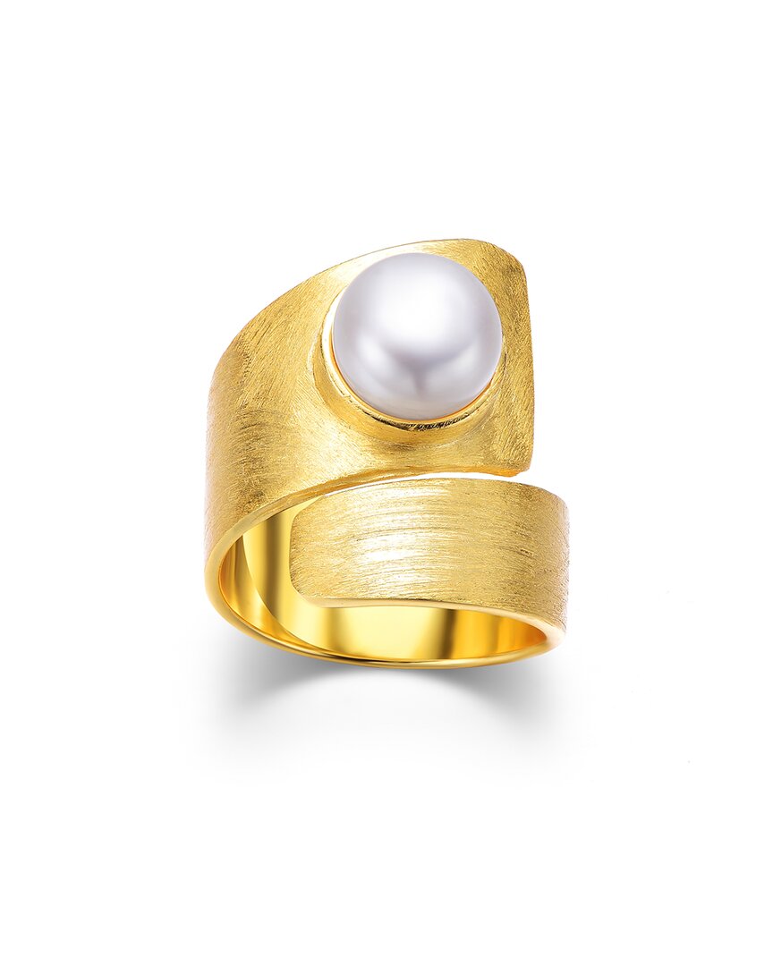 Genevive 14k Over Silver Pearl Ring