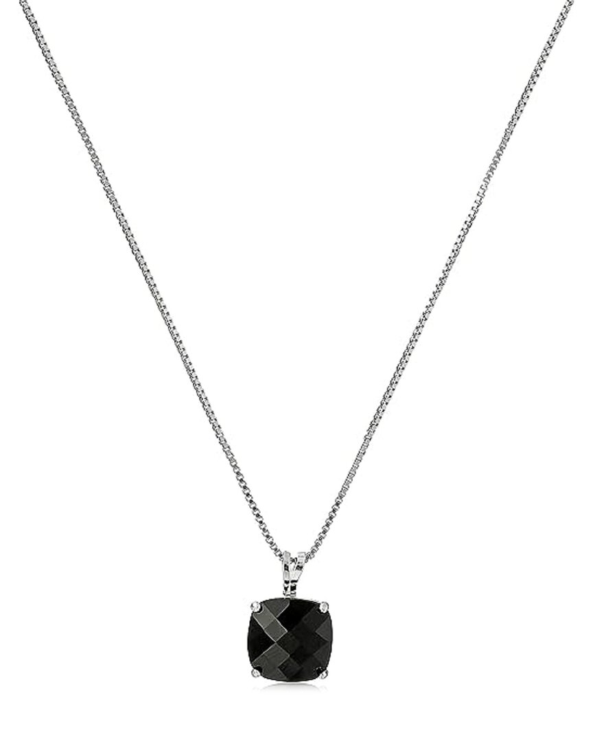 Maxcolor Silver 1.40 Ct. Tw. Onyx Pendant Necklace