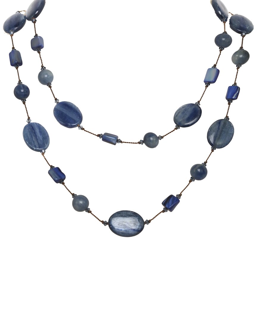 MARGO MORRISON MARGO MORRISON SILVER KYANITE COMBINATION & PEARL NECKLACE