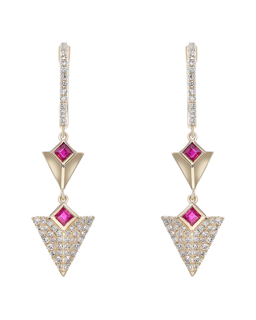 Diana M. Fine Jewelry 14K Yellow Gold 0.62 ct. tw. Diamond & Sapphire Earrings