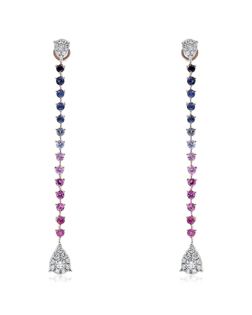 Diana M. Fine Jewelry 14K Rose Gold 1.33 ct. tw. Diamond & Sapphire Earrings