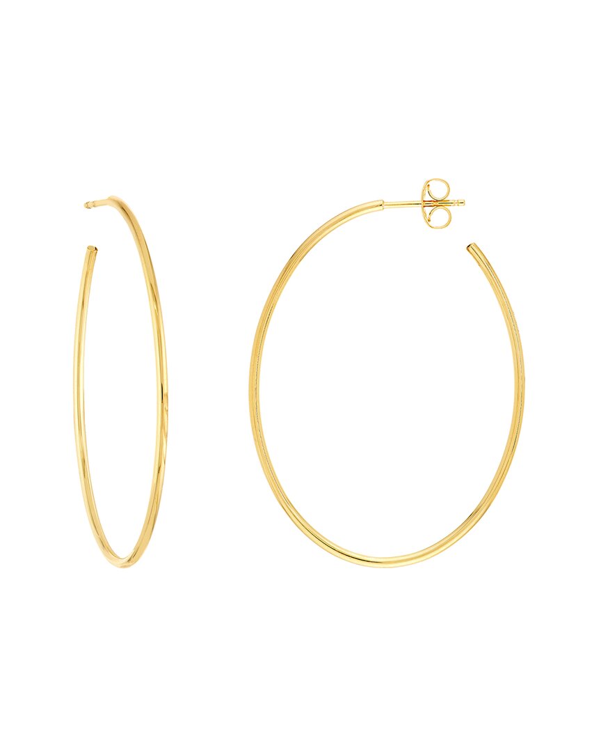 Pure Gold 14k Thin Oval Hoops