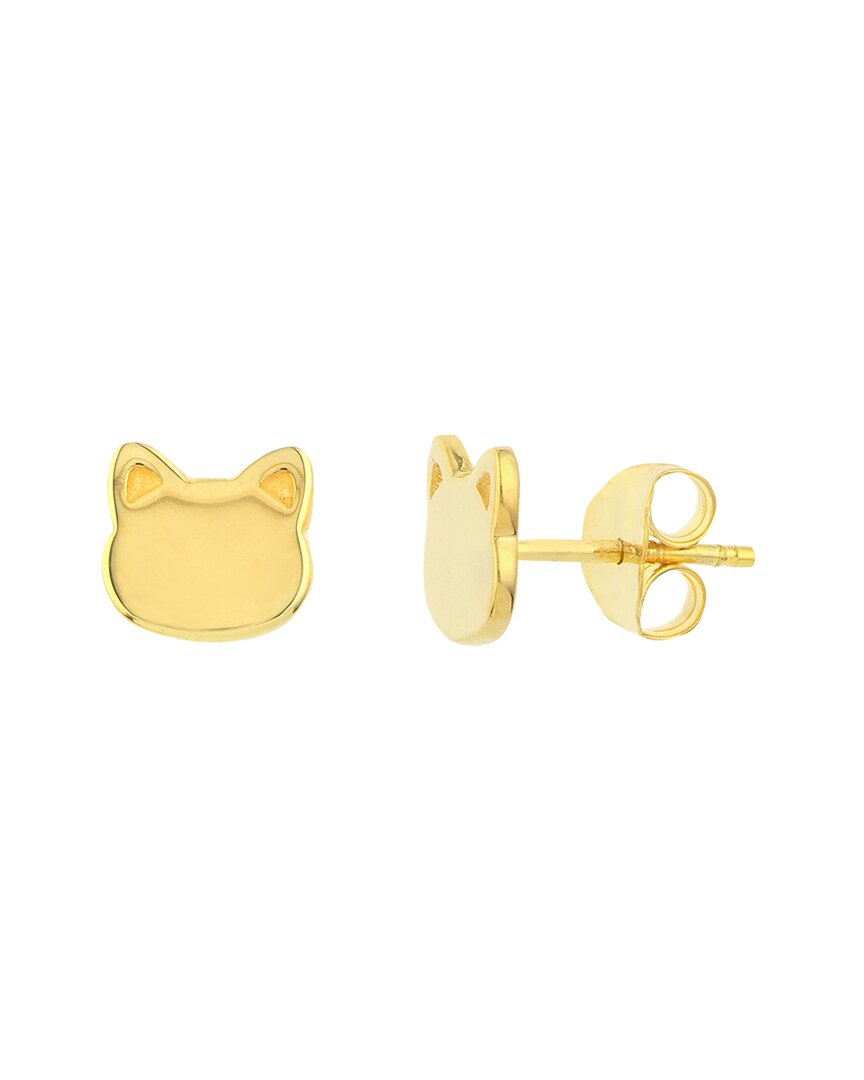 Pure Gold 14k Cat Face Earrings