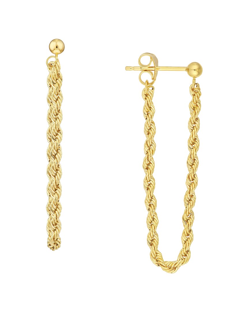 Pure Gold 14k Front To Back Earrings