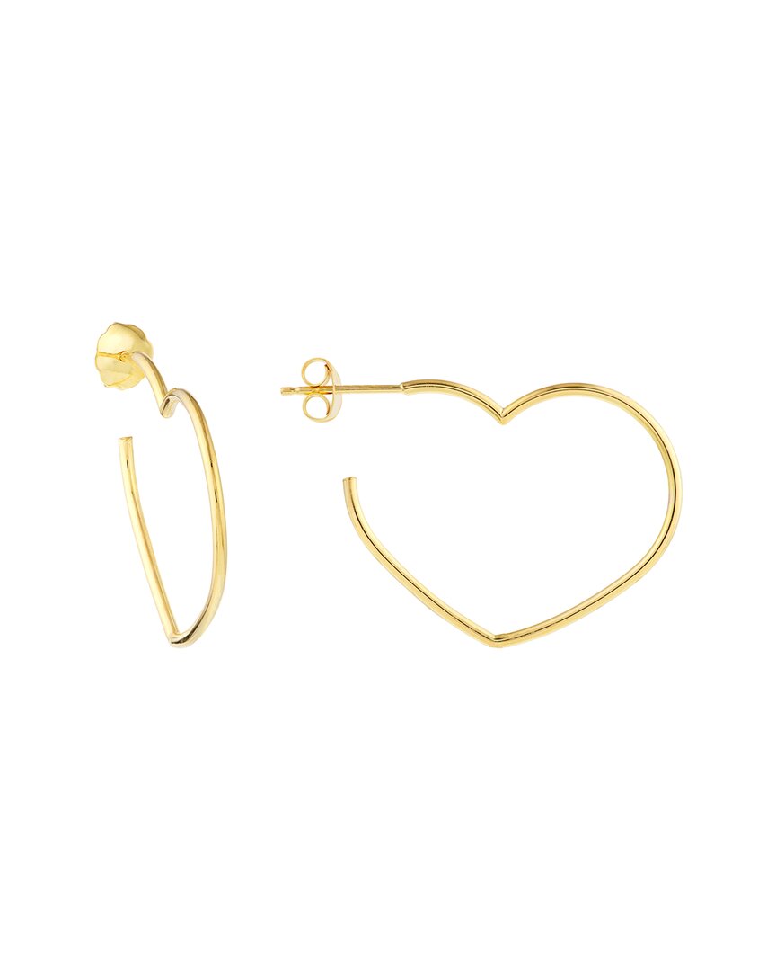 Pure Gold 14k Heart Hoops