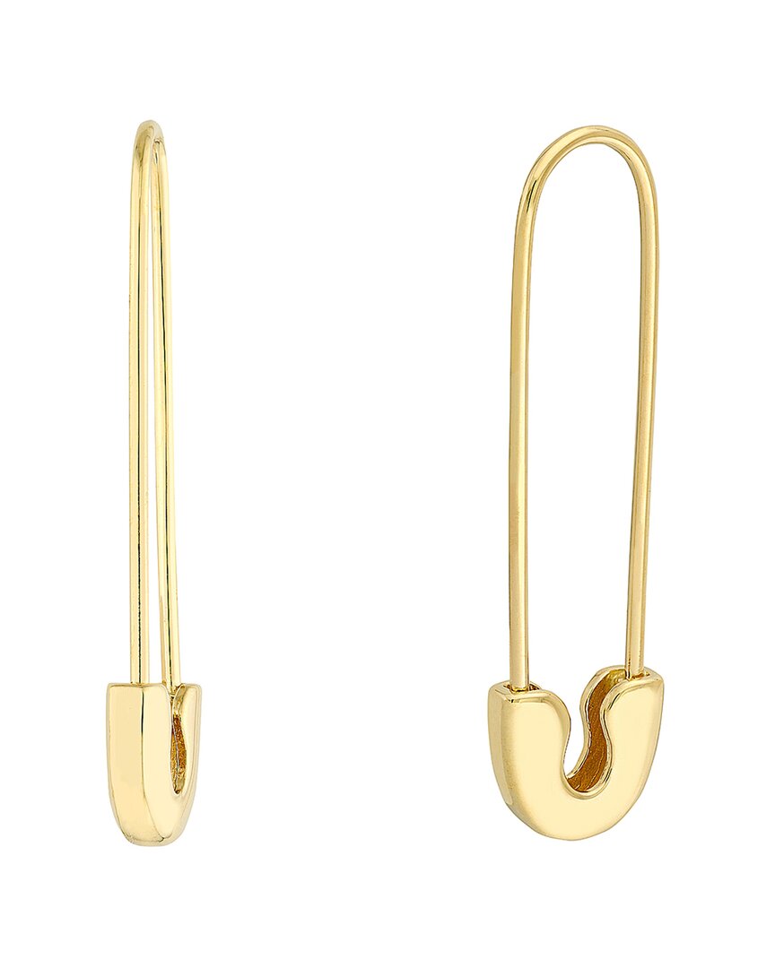Pure Gold 14k Safety Pin Earrings