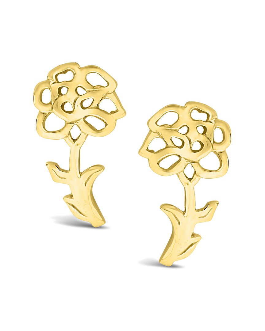 Sterling Forever 14k Over Silver Birth Flower January Carnation Studs