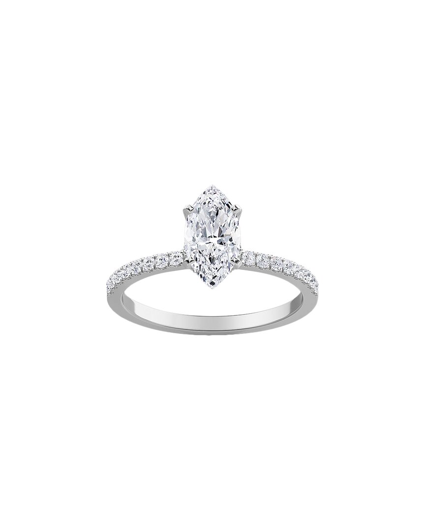 Diana M. Fine Jewelry 14k 1.24 Ct. Tw. Diamond Hidden Halo Half-eternity Ring In Metallic