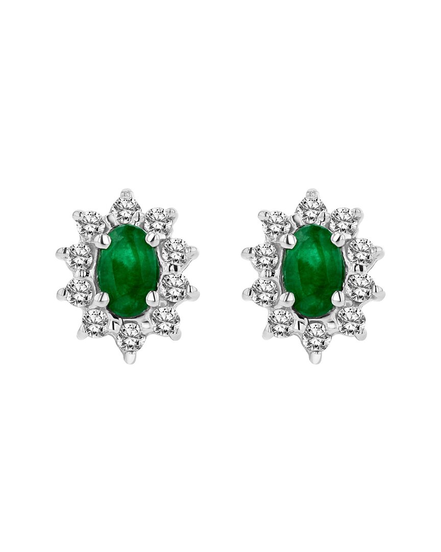 Diana M. Fine Jewelry 14K 0.70 ct. tw. Diamond & Emerald Earrings