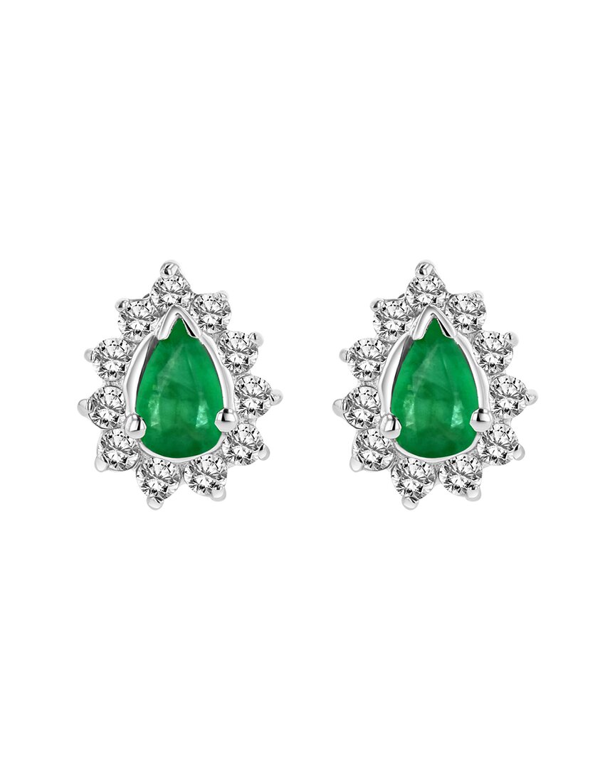 Diana M. Fine Jewelry 14k 0.70 Ct. Tw. Diamond & Emerald Earrings