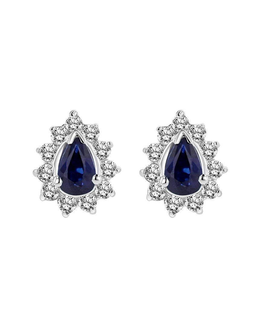 Diana M. Fine Jewelry 14K 0.70 ct. tw. Diamond & Sapphire Earrings