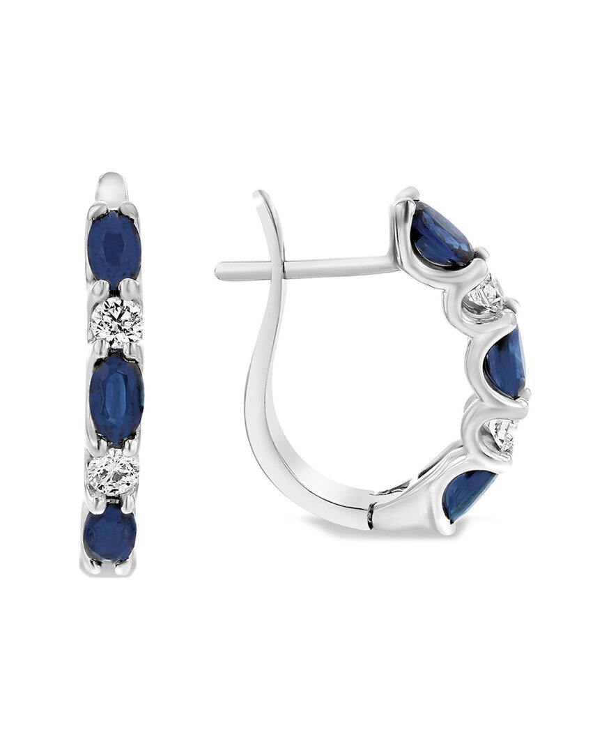 Diana M. Fine Jewelry 14K 2.05 ct. tw. Diamond & Sapphire Hoops