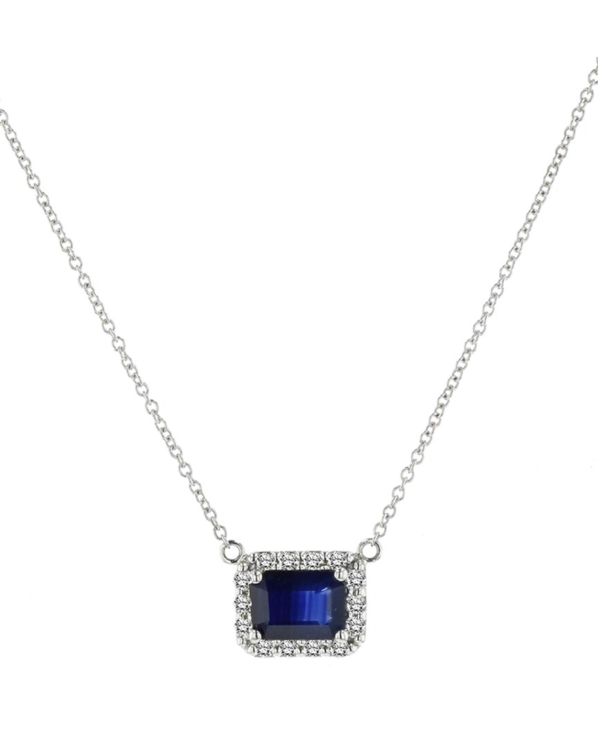 Diana M. Fine Jewelry 14K 1.20 ct. tw. Diamond & Sapphire Pendant Necklace