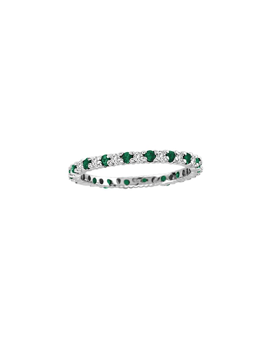 Diana M. Fine Jewelry 14k 0.55 Ct. Tw. Diamond & Emerald Eternity Ring In Metallic