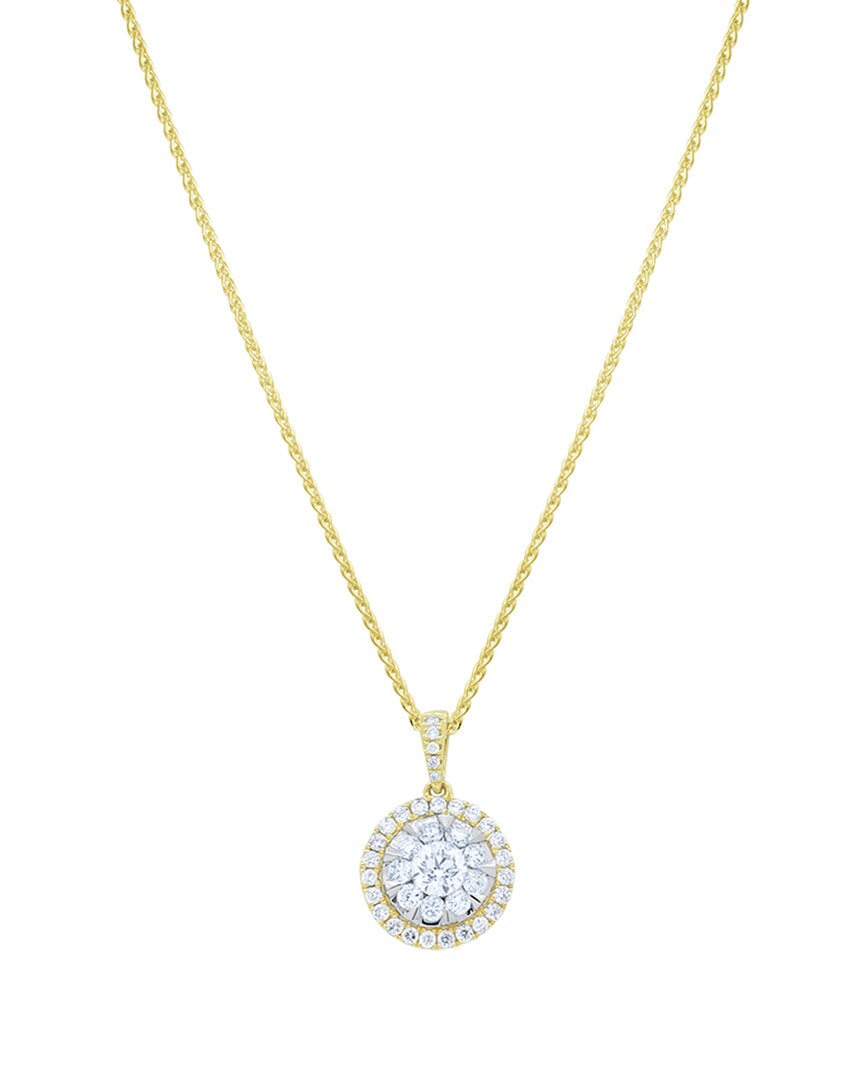 Diana M. Fine Jewelry 14K 0.75 ct. tw. Diamond Halo Pendant Necklace