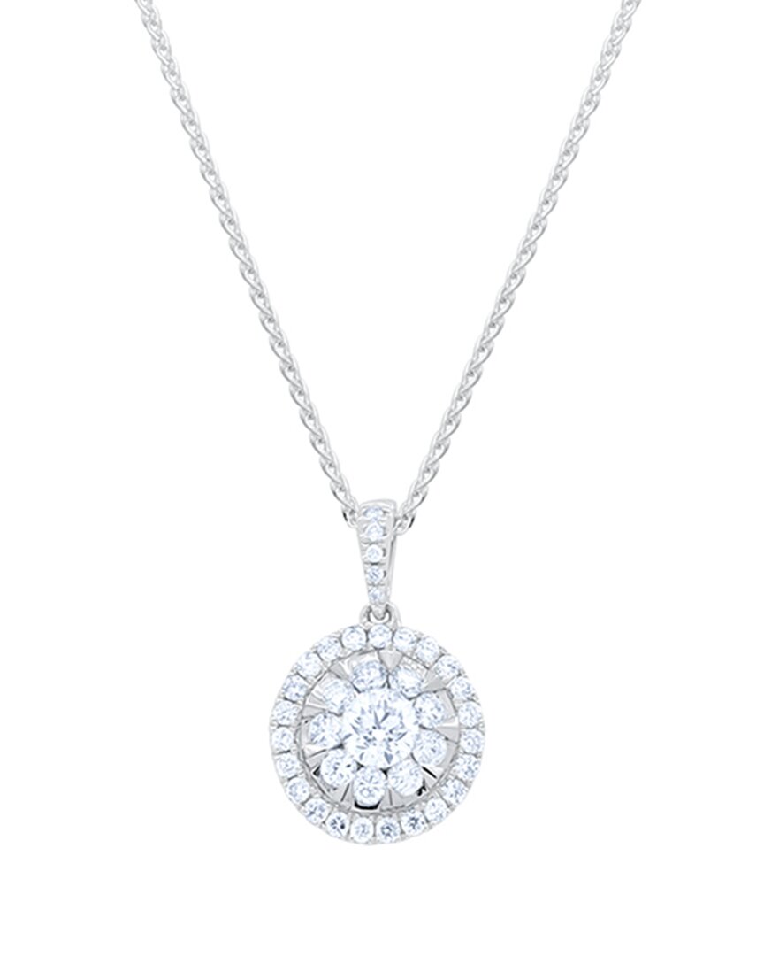 Diana M. Fine Jewelry 14K 0.75 ct. tw. Diamond Halo Pendant Necklace