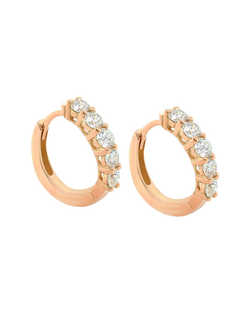 Diana M. Fine Jewelry 14K Rose Gold 1.00 ct. tw. Diamond Huggie Earrings