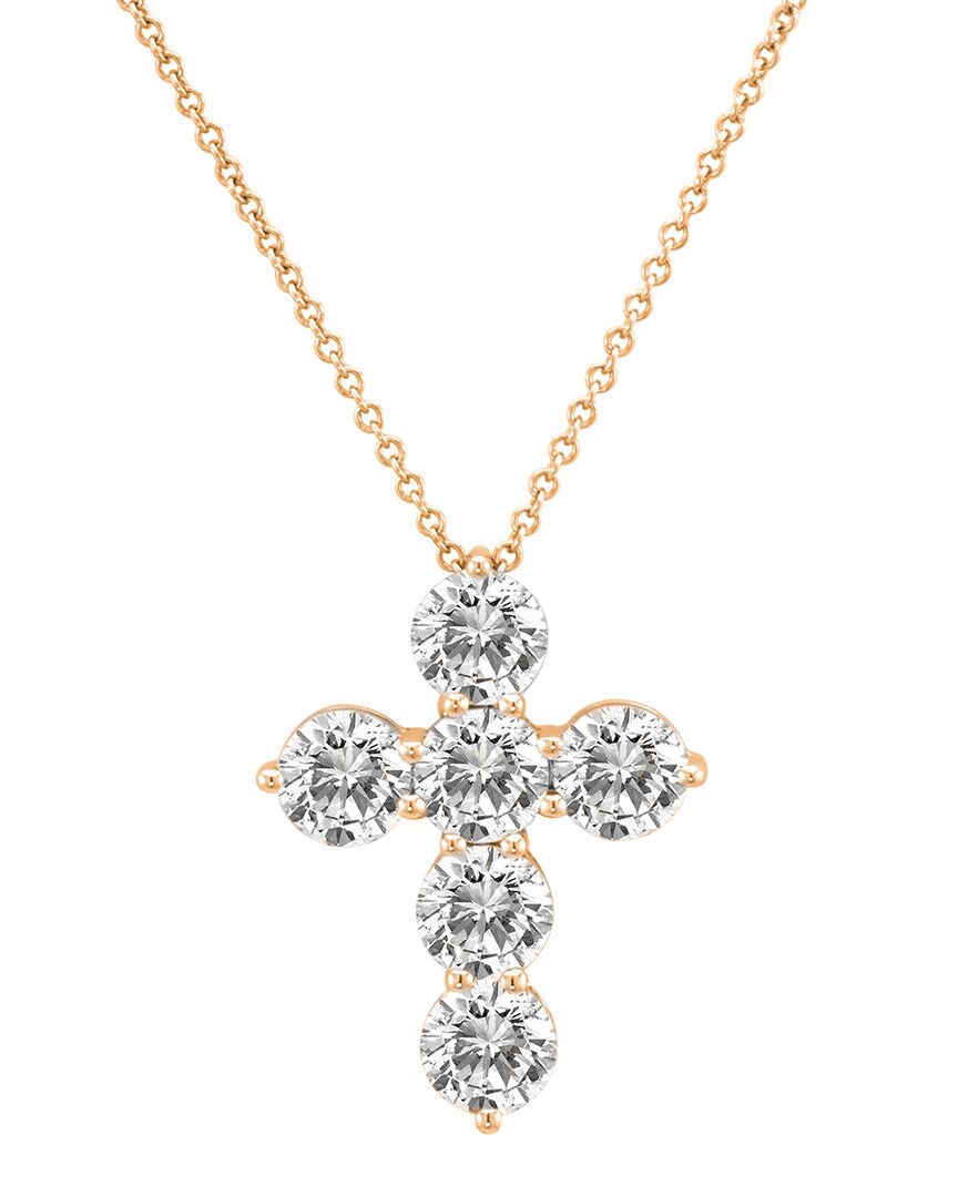 Diana M. Fine Jewelry 14K Rose Gold 1.50 ct. tw. Diamond Cross Pendant Necklace