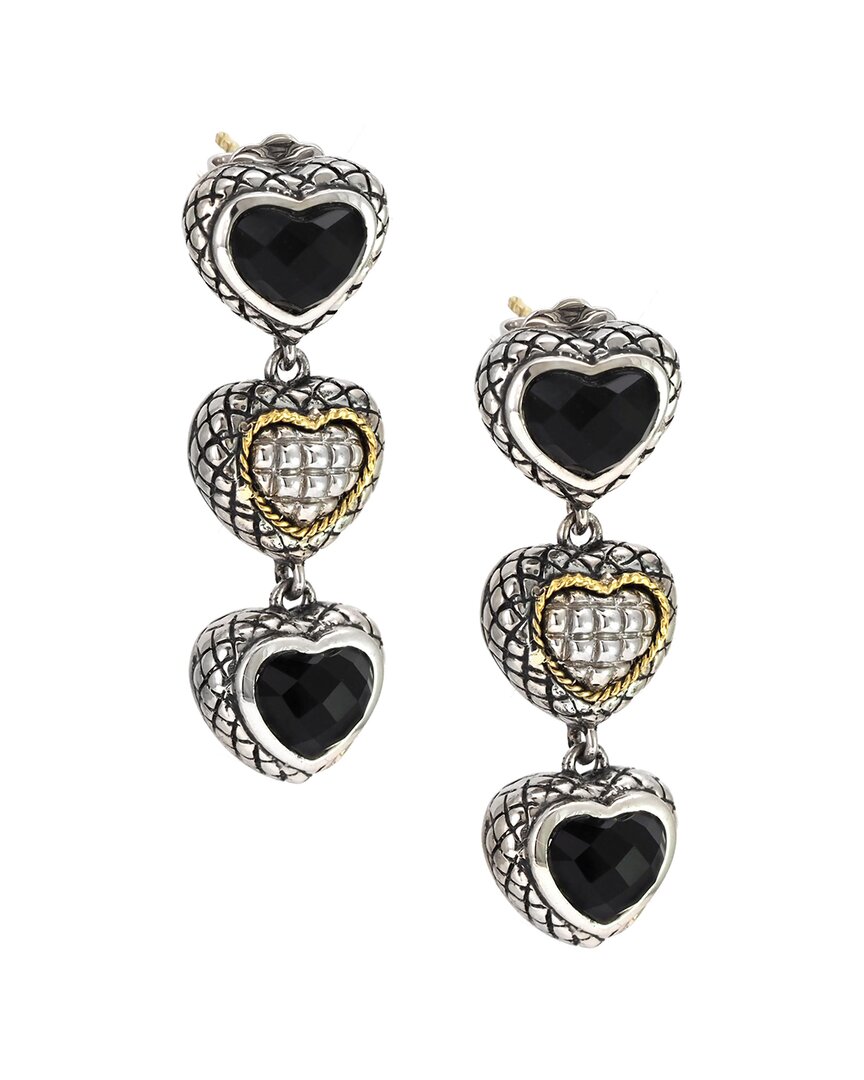 Shop Andrea Candela Alhambra 18k Over Silver Diamond & Onyx Earrings