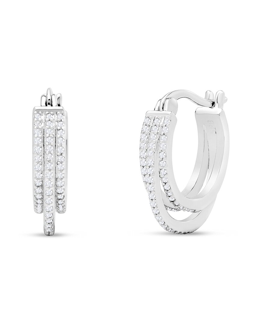 Jaclyn Smith Platinum Plated 0.50 Ct. Tw. Lab-grown Moissanite Earrings In Silver