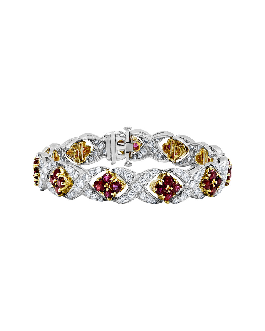 Diana M. Fine Jewelry 14k 12.00 Ct. Tw. Diamond & Ruby Bracelet