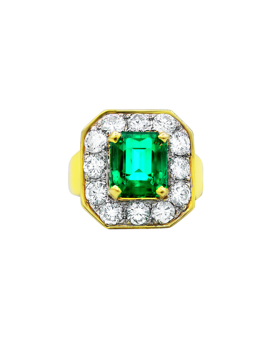 Diana M. Fine Jewelry 18k 6.10 Ct. Tw. Diamond & Emerald Ring