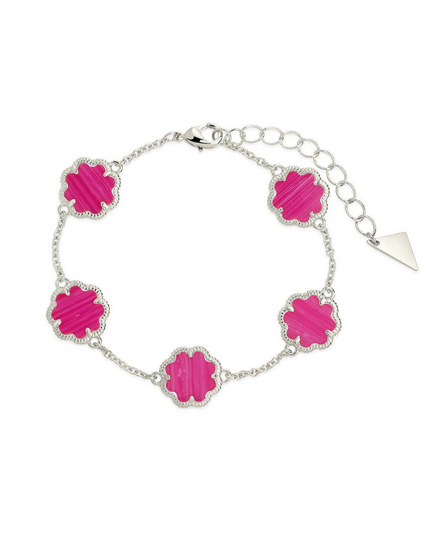 Sterling Forever Rose Petal Station Bracelet