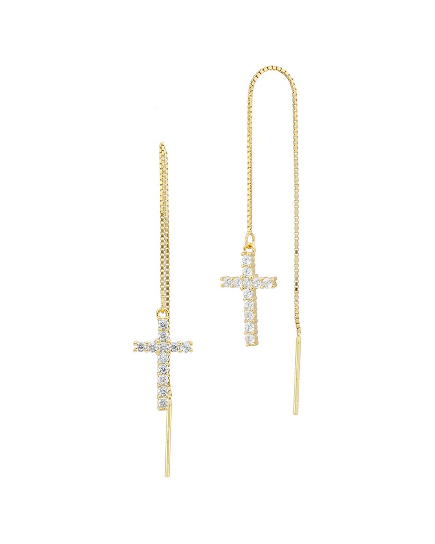 Savvy Cie 18k Over Silver Threader Earrings In Gold