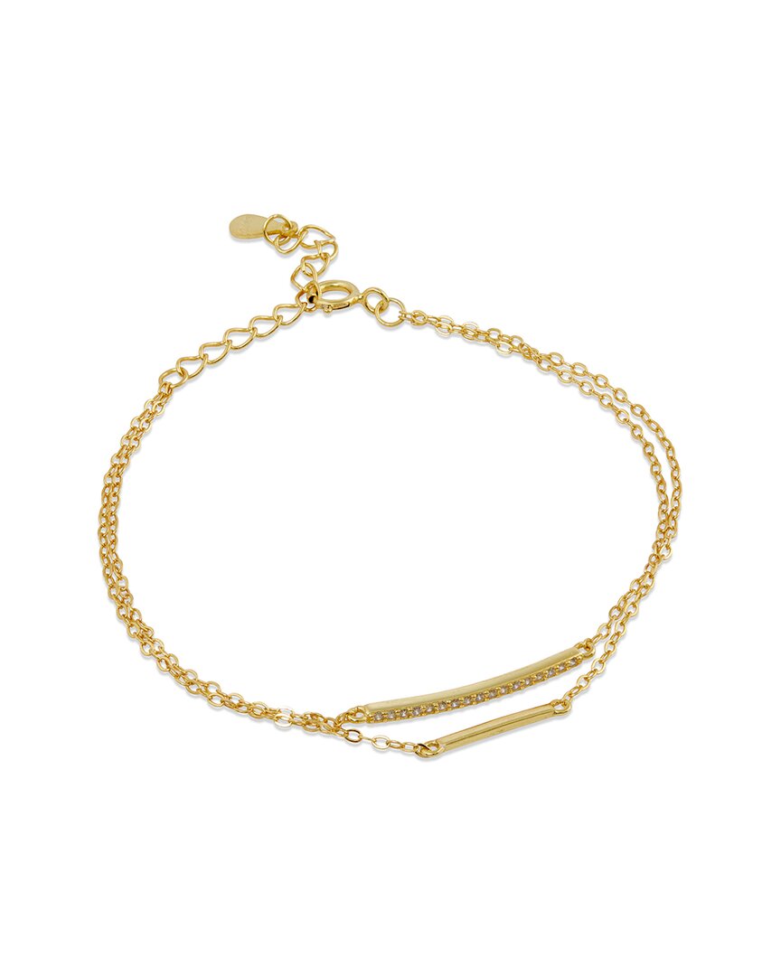 Savvy Cie 18k Over Silver Double Strand Bracelet In Gold