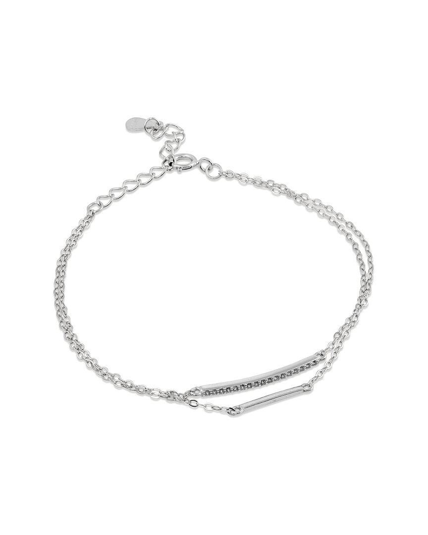 Savvy Cie Silver Double Strand Bracelet In Red