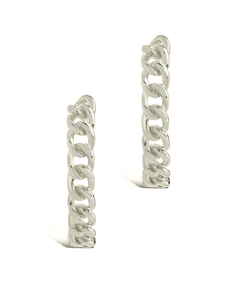 Sterling Forever Chain Link Suspender Stud Earrings
