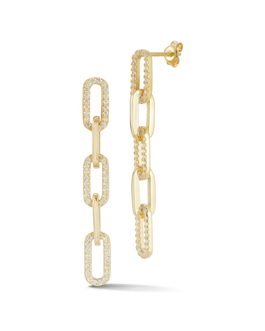 Sphera Milano 14k Over Silver Cz 5-link Drop Earrings In Gold