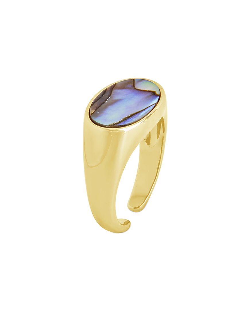 Sterling Forever 14k Plated Abalone Gail Ring