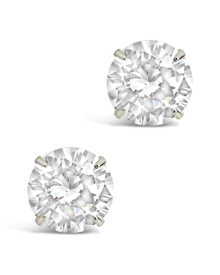 Sterling Forever Silver Cz Studs In Silver