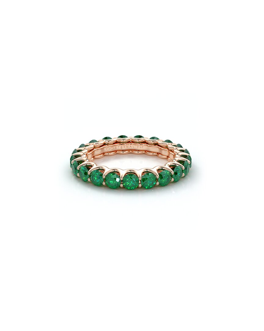 The Eternal Fit 14k Rose Gold 3.10 Ct. Tw. Emerald Eternity Ring