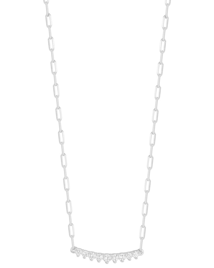 Glaze Jewelry Silver Diamond Cz Small Bar Necklace