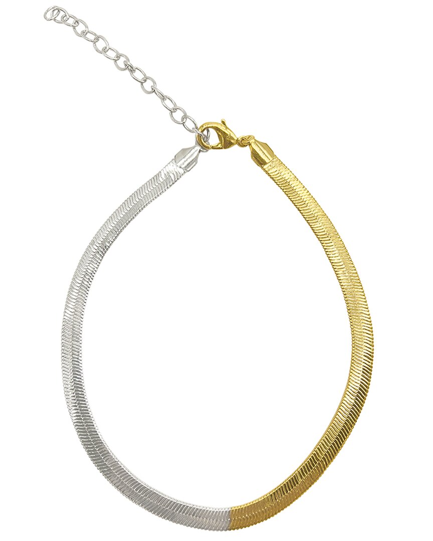 Adornia 14k Plated Water-resistant Herringbone Snake Chain Necklace