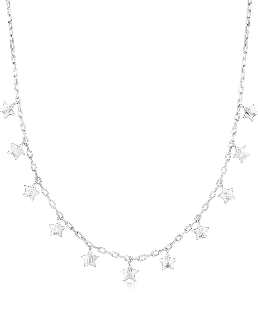 Sphera Milano Silver Cz Star Charm Necklace