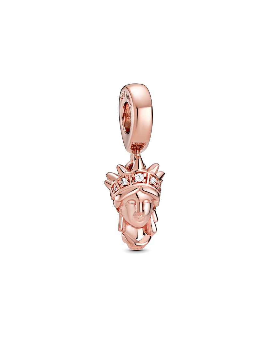 Pandora Moments 14k Rose Gold Plated Cz Statue Of Liberty Dangle Charm