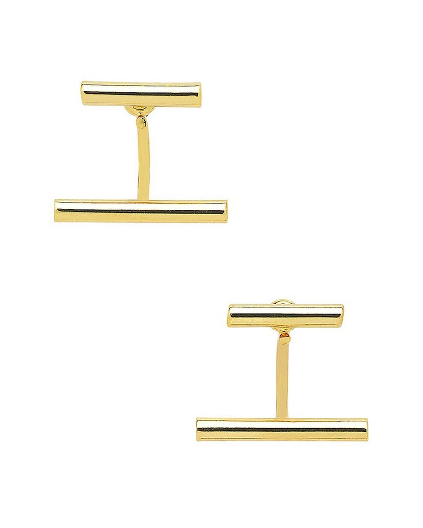 Sterling Forever 14k Plated Parallel Bar Ear Jacket Earrings