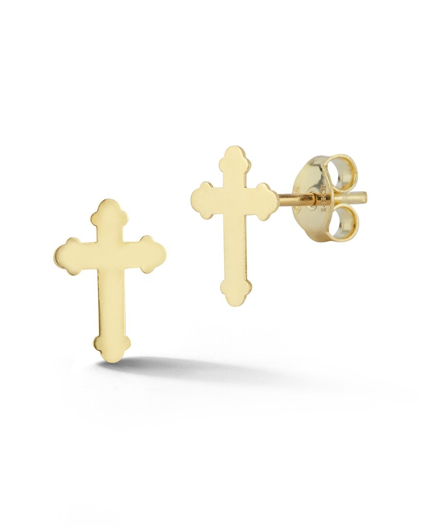 Ember Fine Jewelry 14k Italian Gold Cross Stud Earrings